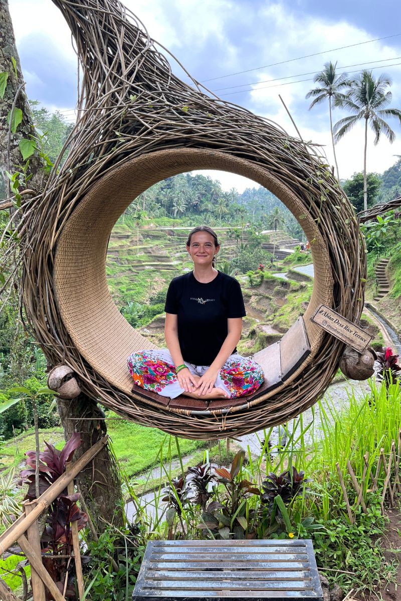 Nadine in den Reisterrassen auf Bali